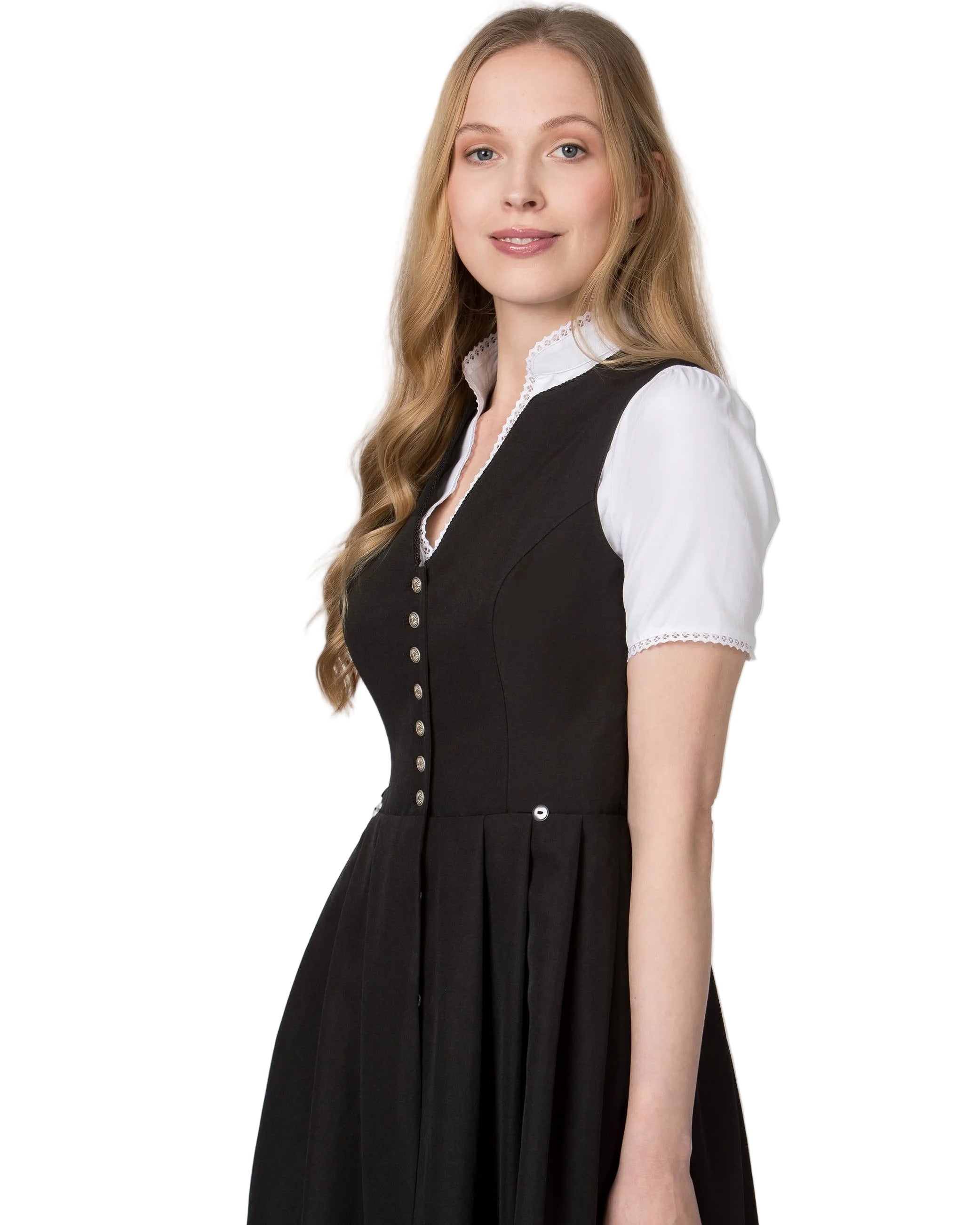 Model trägt Dirndl Elsa, Seitenansicht