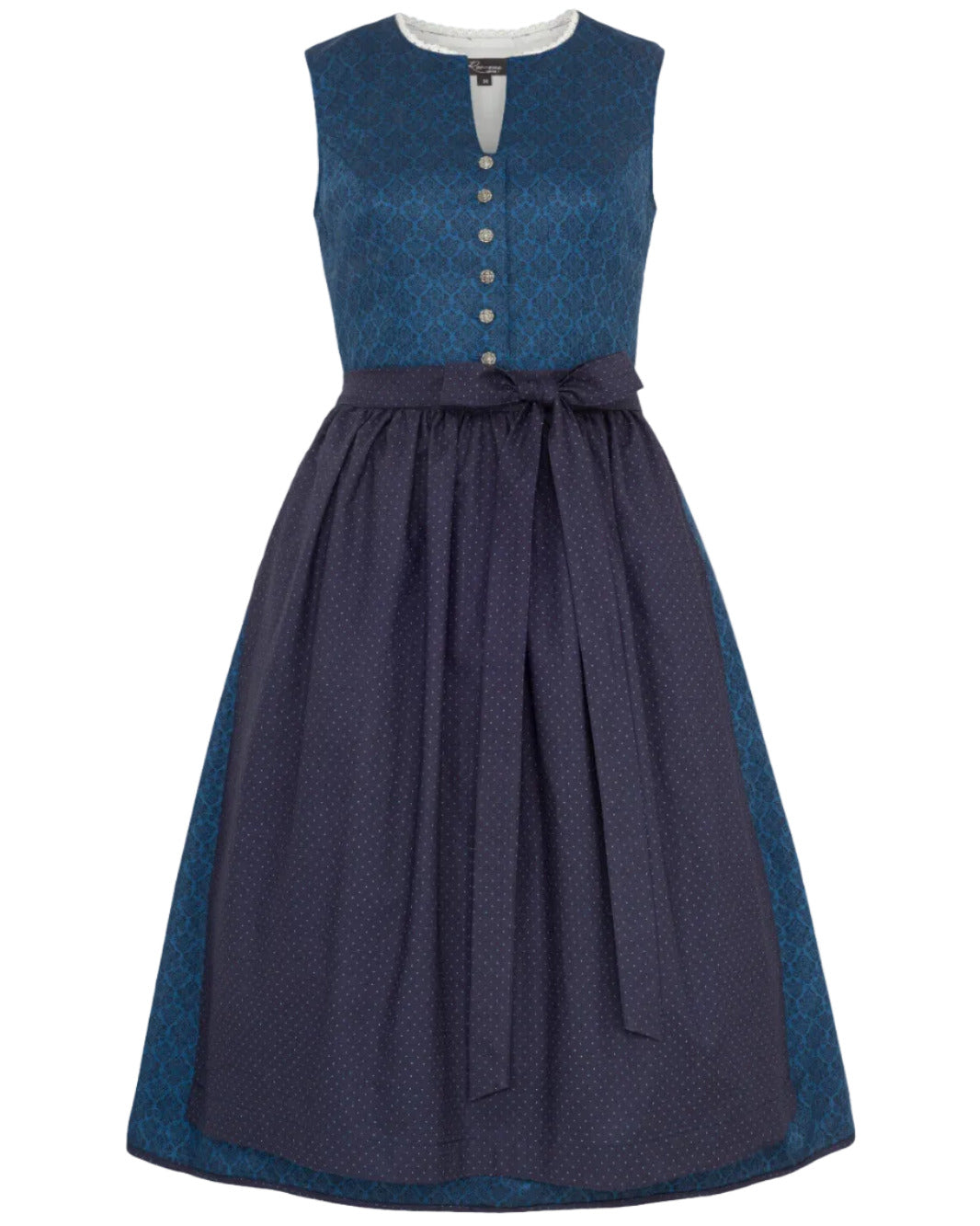 Dirndl Ivelina in blau mit dunkelblauer Schürze