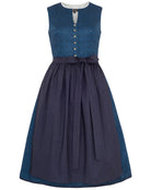 Dirndl Ivelina in blau mit dunkelblauer Schürze