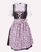 Dirndl Katy in Dunkelgrau mit rosa Schürze