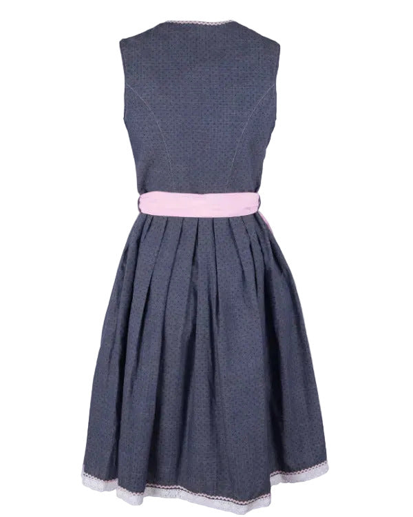 Dirndl Luisa im Jeanslook mit rosa Schürze Rückseite
