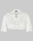 Dirndlbluse Beate Weiß mit Spitze und 3/4-Ärmeln
