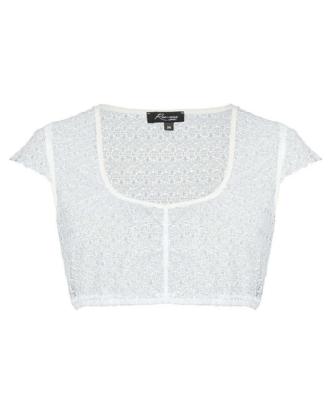 Dirndlbluse Wanda in weiß mit Spitze