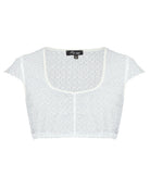 Dirndlbluse Wanda in weiß mit Spitze